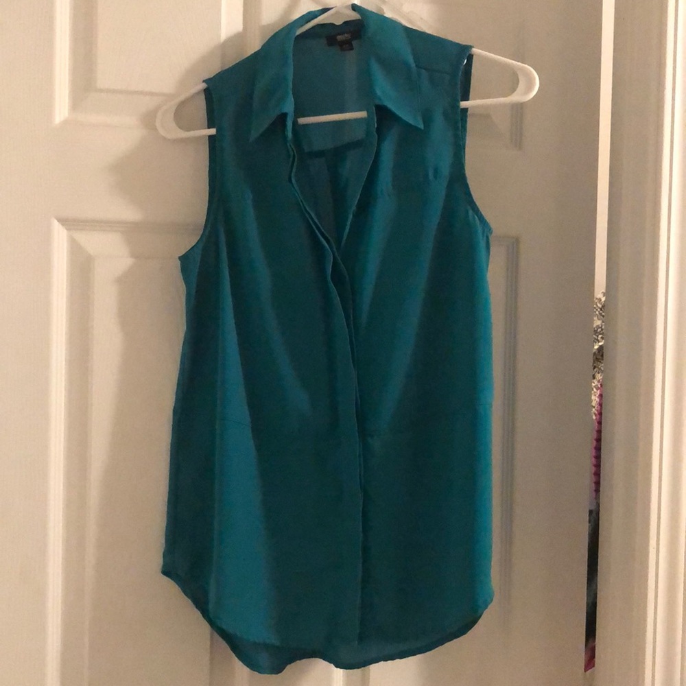 Teal tank top blouse